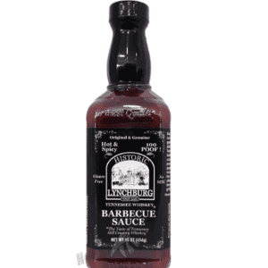 LYNCHBURG TENNESSEE WHISKEY BBQ SAUCE- HOT N SPICY (100 POOF), 16OZ (1)